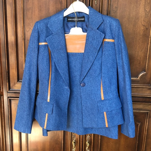 Jean-Louis Scherrer  Denim and Leather Suit - Picture 2 of 8